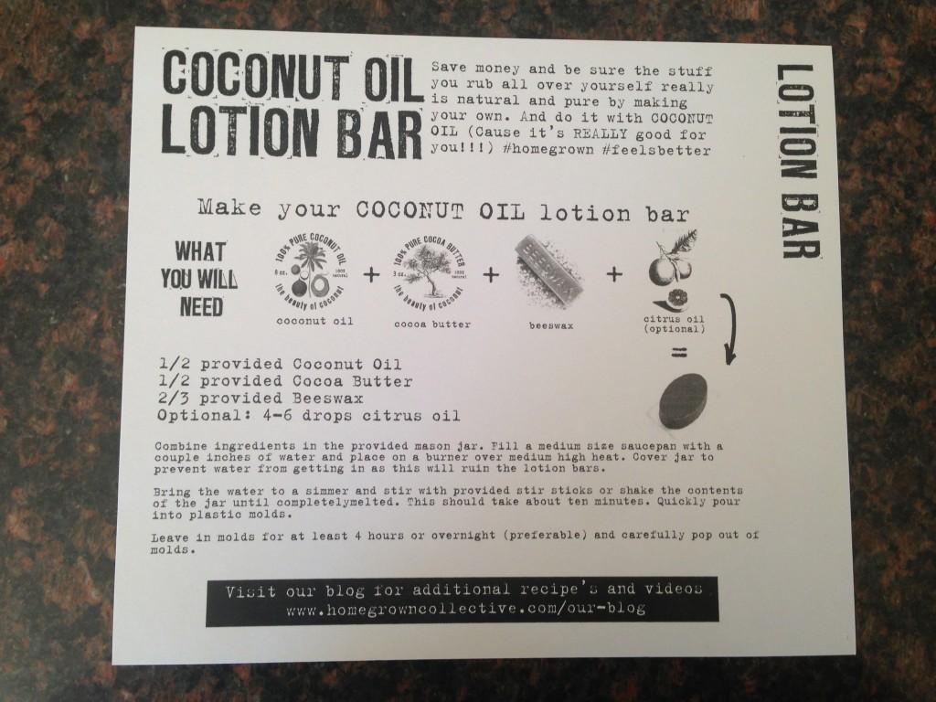 Coconut Oil lOtion Bar - The Instructions