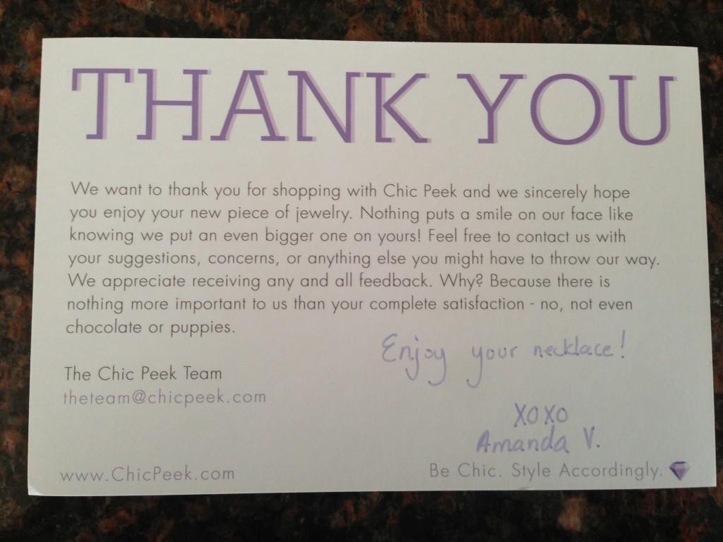 The Thank You Card
