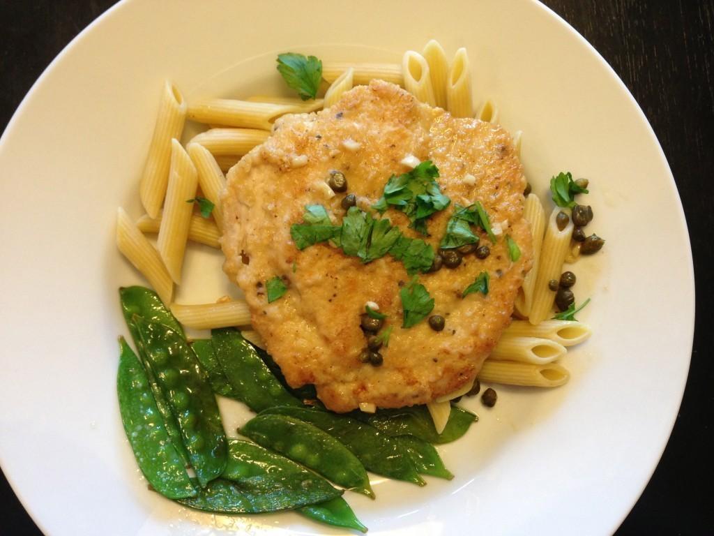 Chicken Piccata with Penne & Snow Peas - The Final Product