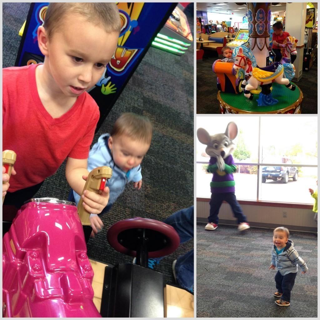 Chuck E Cheese.  And yes, WB was thrilled to dance with the mouse.  L was like get real.
