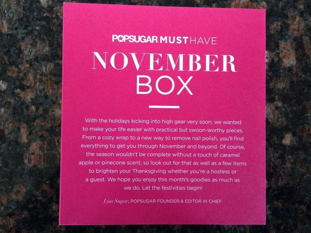 November PopSugar Must Have Box