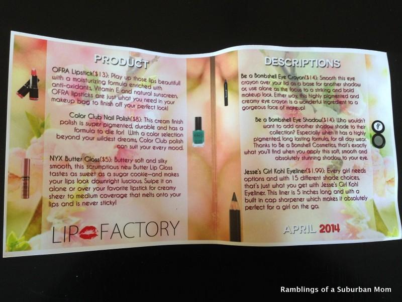April 2014 Lip Factory