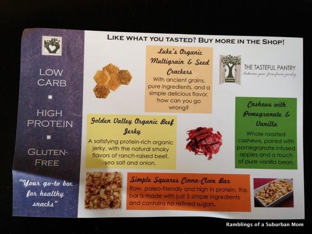 June 2014 The Tasteful Pantry Low Carb & High Protein Box