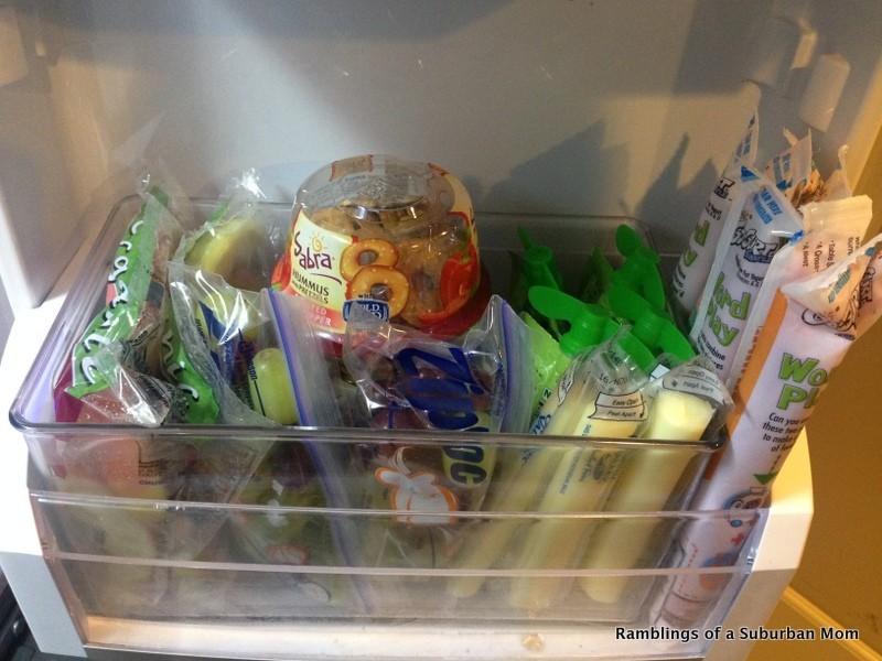 The fridge snack bin.
