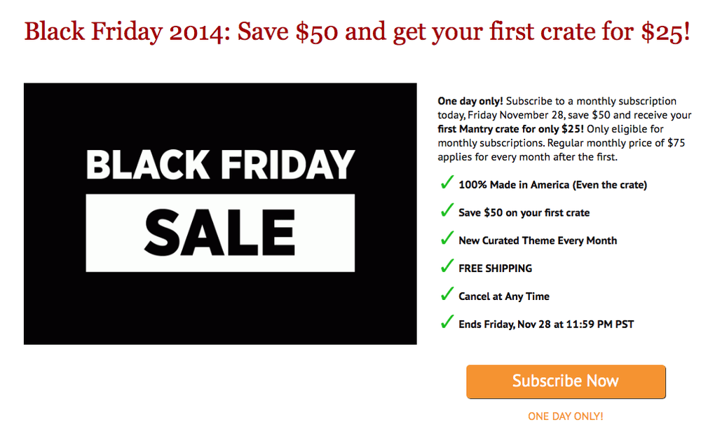 Mantry Black Friday Sale