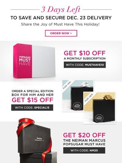 PopSugar Must Have Box Coupon Codes